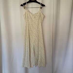 OLIVE Cream Floral Slip Dress